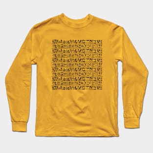 Ancient egypt brown hyeroglyphs pattern Long Sleeve T-Shirt